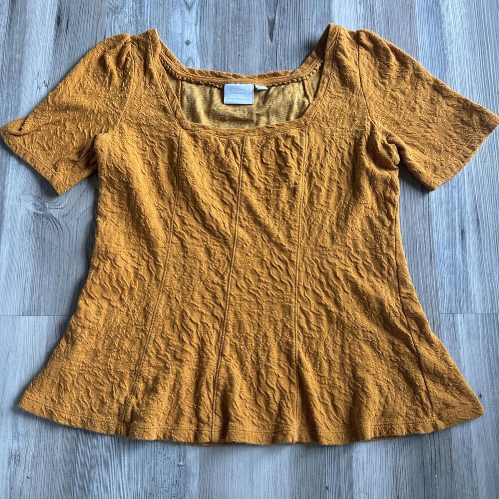 Anthropologie Ett:twa Wesley mustard yellow boho Top Size Medium